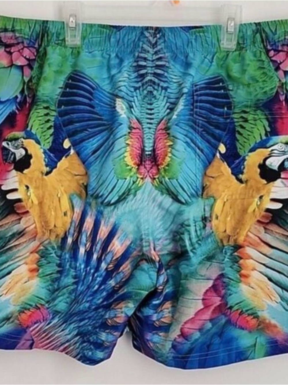 Camilla Multicolor Parrot Print Swim Trunks
